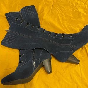 Suede lace up boots